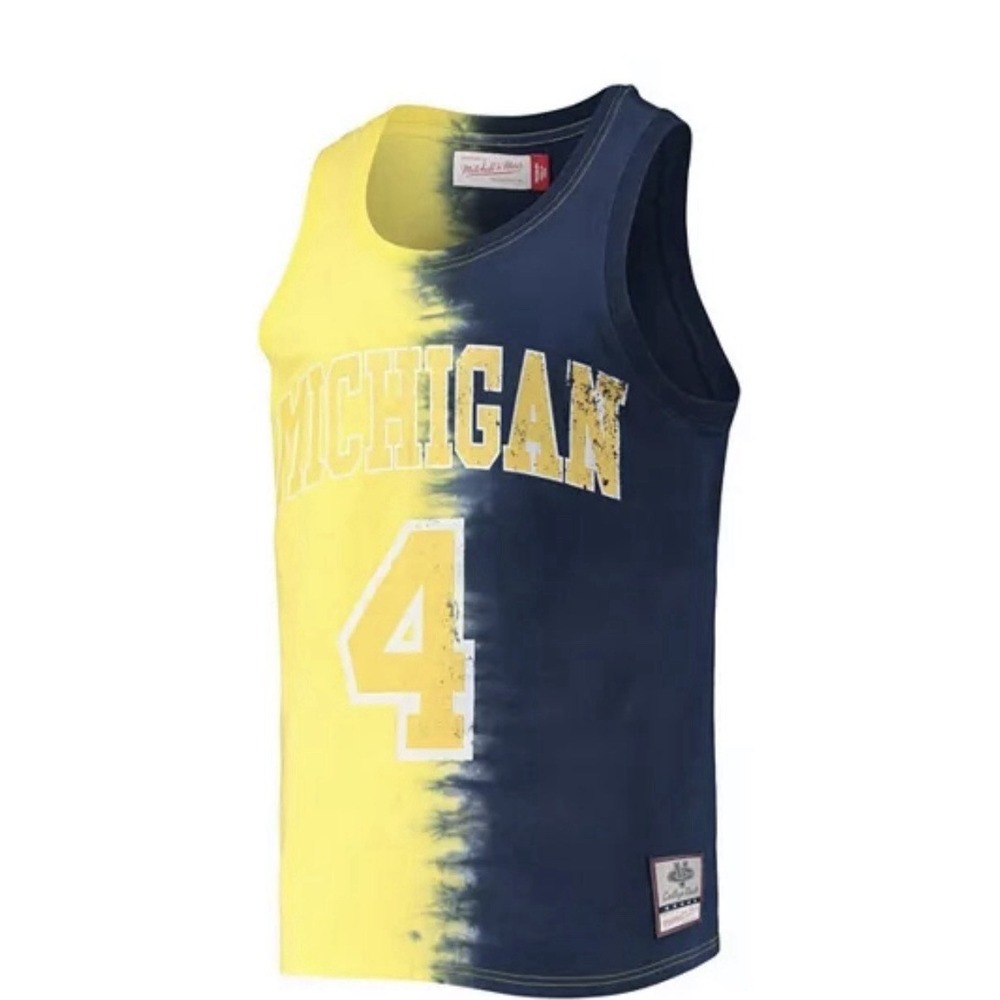 Men's Mitchell & Ness Chris Webber Navy/Maize Michigan Wolverines Big & Tall - Picture 2 of 3